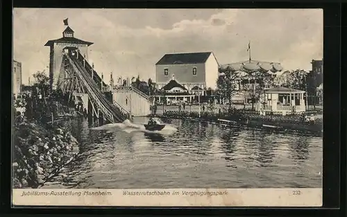AK Mannheim, Internat. Kunst & Grosse Gartenbau-Ausstellung 1907, Wasserrutschbahn