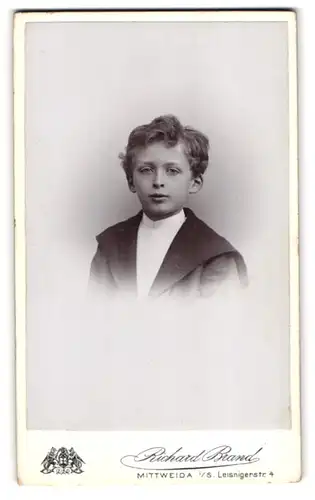 Fotografie Richard Brand, Mittweida i. S., Leisnigerstr. 4, Portrait frecher Bube mit lockigem Haar