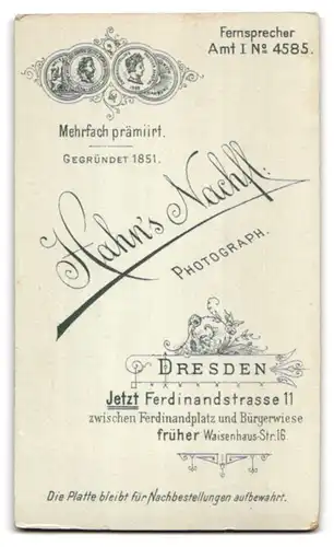 Fotografie Hahn Nachf., Dresden-A., Ferdinandstr. 11, Portrait eines elegant gekleideten Paares