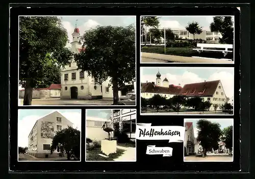 AK Pfaffenhausen / Schwaben, Kirche, Denkmal, Gebäudeansichten