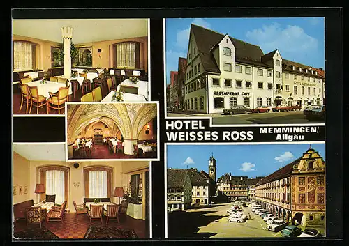 AK Memmingen / Allgäu, Hotel Weisses Ross, Mehrfachansichten