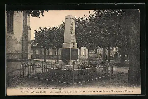 AK Saint-Jean-aux-Bois, Monument Commémoratif élevé en Mémoire de ses Enfants Morts pour la France