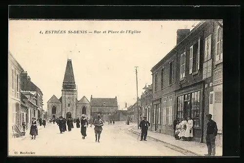 AK Estrées-Saint-Denis, Rue et Place de l'Eglise
