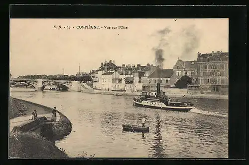 AK Compiègne, Vue sur l'Oise