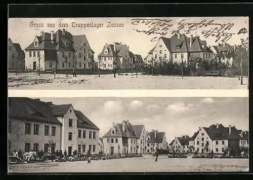 AK Zossen, Truppenlager, Soldaten vor den Häusern