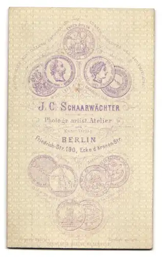 Fotografie J. C. Schaarwächter, Berlin, Friedrichstr. 190, Portrait bildschönes Fräulein mit Flechtdutt