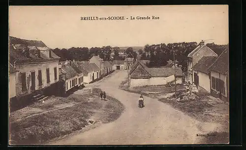 AK Breilly-sur-Somme, La Grande Rue
