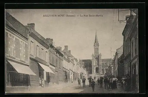 AK Ailly-sur-Noye, La Rue Saint-Martin