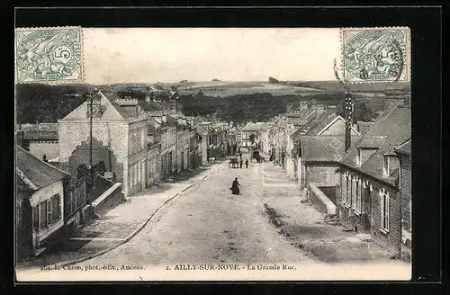 AK Ailly-sur-Noye, La Grande Rue