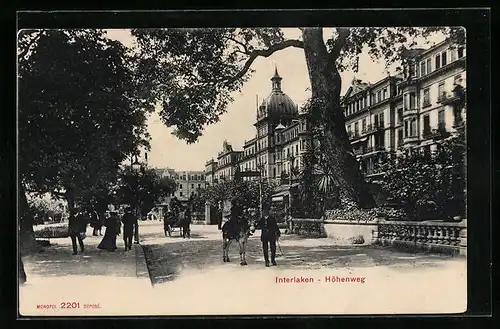 AK Interlaken, Pferdekutsche auf dem Höhenweg
