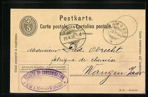 AK Reklame für Chocolat Suchard, Mädchen trägt eine Kiste Schokolade und gibt einen Handkuss, Grand Prix Paris 1900