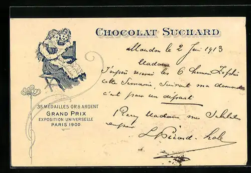 AK Chocolat Suchard, Mutter und Tochter geniessen eine Tafel Schokolade