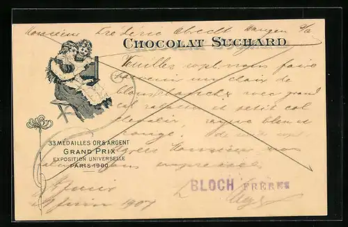 AK Chocolat Suchard, Mutter und Tochter geniessen eine Tafel Schokolade