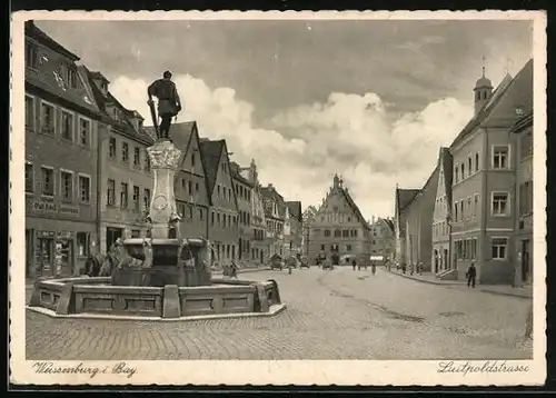 AK Weissenburg i. Bay., Brunnen in der Luitpoldstrasse