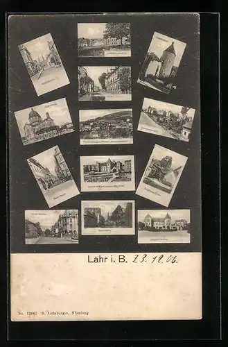 AK Lahr i.B., Marktstrasse, Infanteriekaserne, Werderstrasse