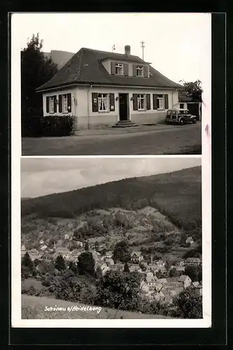 AK Schönau b. Heidelberg, Gesamtansicht & Gebäudeansicht