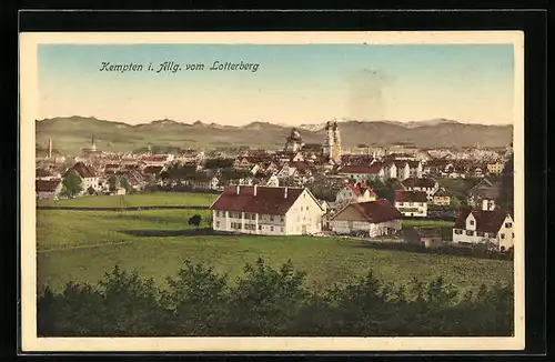 AK Kempten im Allgäu, Ortsansicht vom Lotterberg gesehen