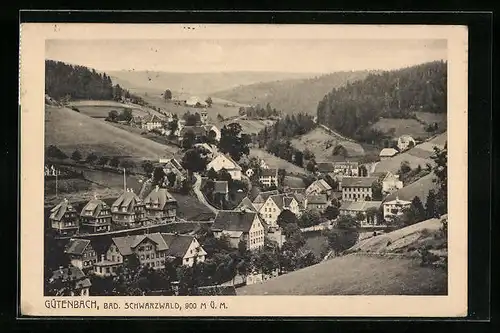 AK Gütenbach /Schwarzwald, Ausblick auf den Ort