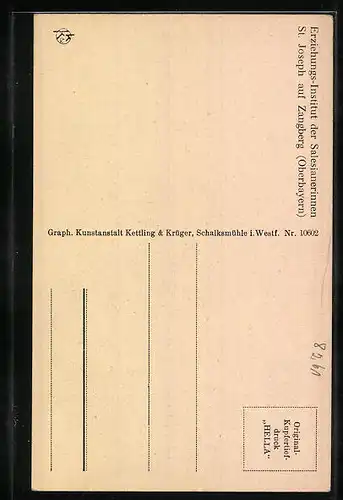 AK Zangberg /Oberbayern, Erziehungs-Institut der Salesianerinnen St. Joseph, Kirchenplatz