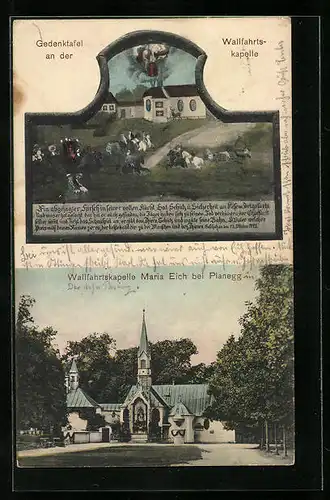 AK Planegg, Wallfahrtskapelle Maria Eich, Gedenktafel an der Wallfahrtskapelle