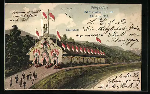 AK Münster i. E., Sängerfest 1902, Sängerhalle