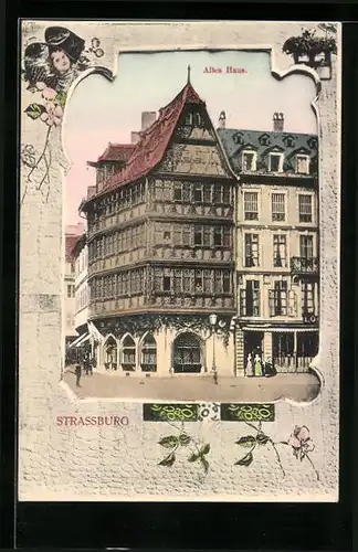 AK Strassburg, Altes Haus, Passepartout
