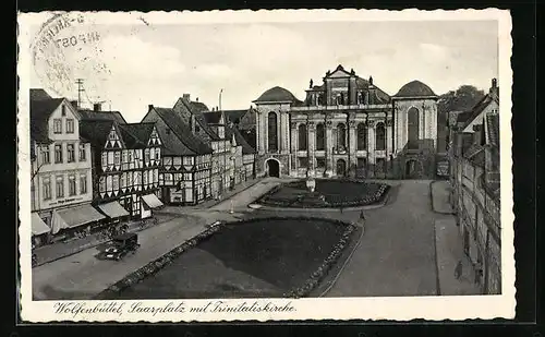 AK Wolfenbüttel, Saarplatz mit der Trinitatiskirche