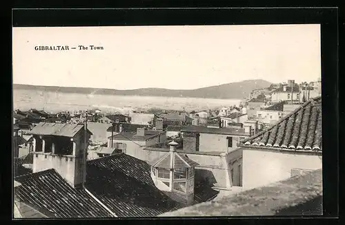 AK Gibraltar, looking over the roofs of the houses and the town