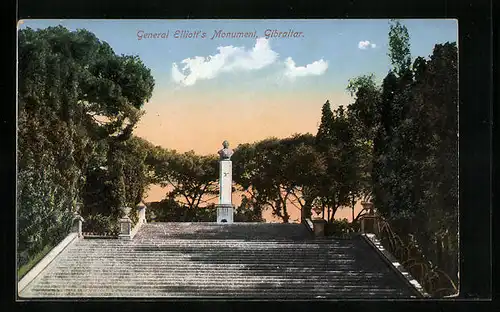 AK Gibraltar, at the Stairs of the General Elliott`s Monument