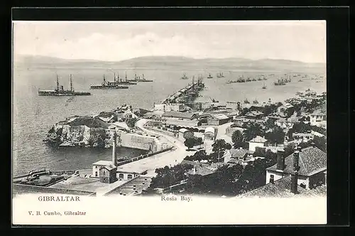 AK Gibraltar, looking at Rosia Bay, the warships