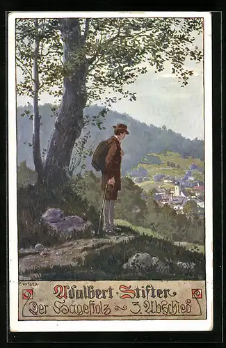 Künstler-AK Ernst Kutzer: Adalbert Stifter Nr. 26: Der Hagestolz, 3. Abschied