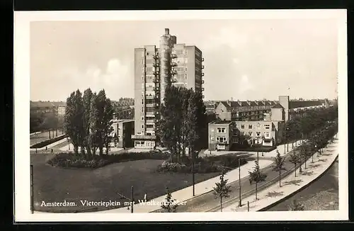 AK Amsterdam, Victorieplein met Wolkenkrabber