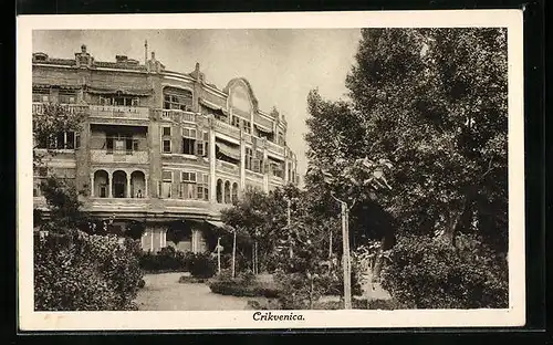 AK Crikvenica, Ortspartie mit Gebäudeansicht