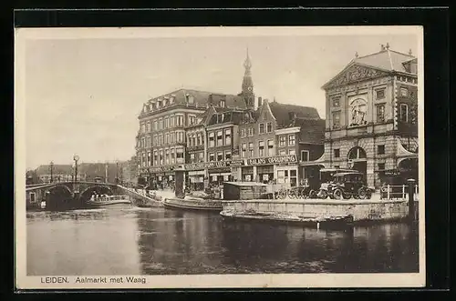 AK Leiden, Aalmarkt met Waag