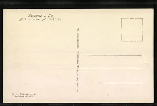 AK Kamenz i. Sa., Blick nach der Marienkirche