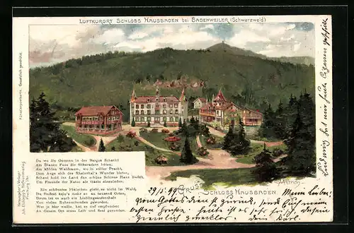 Künstler-AK Carl Münch: Badenweiler / Schwarzwald, Schloss Hausbaden