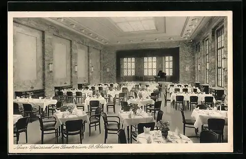 AK St. Blasien / Schwarzwald, Neuer Speisesaal im Sanatorium