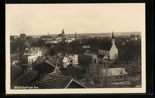 AK Mühldorf am Inn, Totale aus der Vogelschau