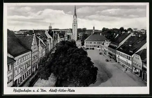 AK Pfaffenhofen a. d. Ilm, Platz aus der Vogelschau