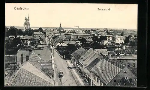 AK Bentschen, Totalansicht mit Strassenpartie
