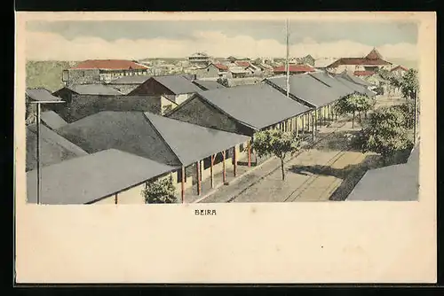 AK Beira, Ansicht mit Strassenblick aus der Vogelschau