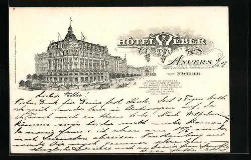 Lithographie Anvers, Hotel Weber