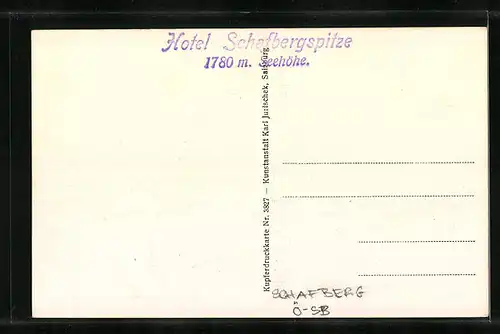 AK Schafberg, Salzkammergut, Schafbergspitze mit Hotel