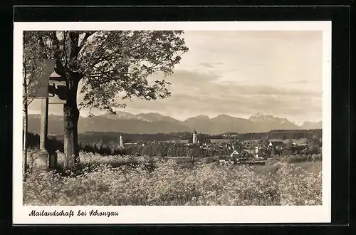 AK Schongau, Panorama mit Mailandschaft