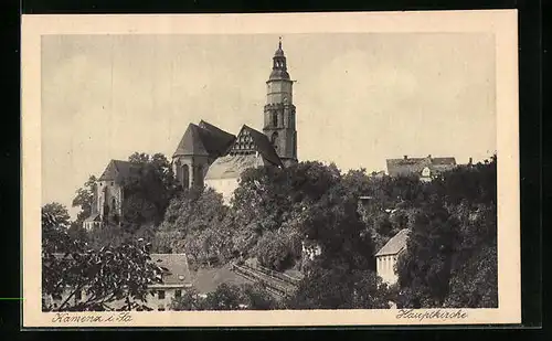 AK Kamenz i. Sa., Blick zur Hauptkirche