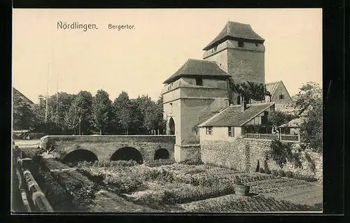 AK Nördlingen, Partie am Bergertor