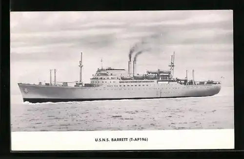 AK U. S. N. S. Kriegsschiff Barrett auf hoher See
