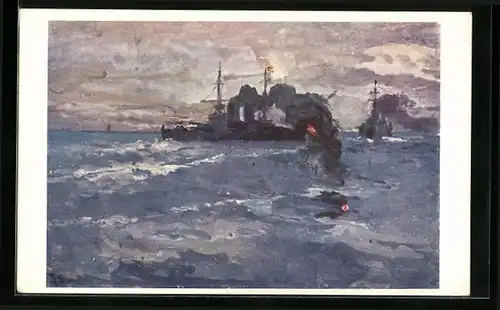AK Kriegsschiffe auf hoher See