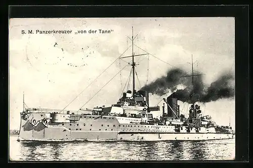 AK Kriegsschiff S. M. von der Tann in Fahrt