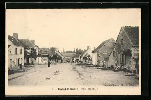 AK Saint-Romain, Rue Principale, Strassenpartie
